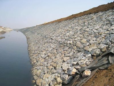石笼网护岸应用于南沙区水运工程施工